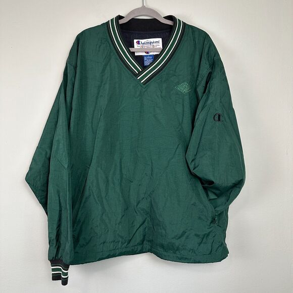 Vtg Champion Pullover Jacket Men's Large Green Windbreaker Austin Powder Company - Picture 3 of 14